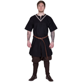 Medieval Braided Tunic Flavien, black