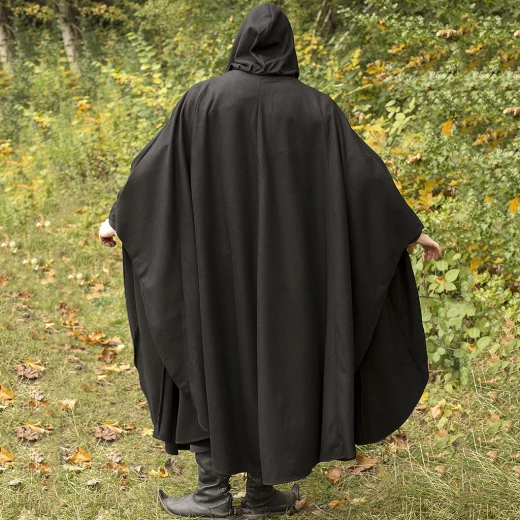 Černý vlněný plášť Godfrey