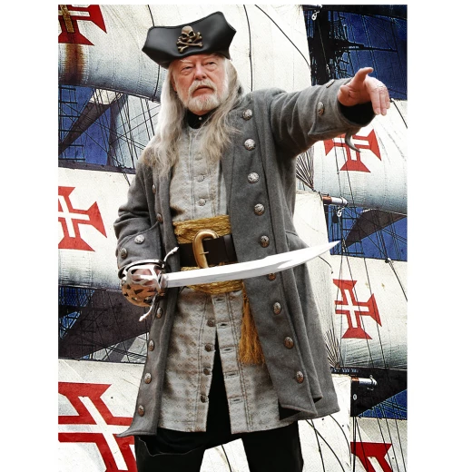 Pirátský kabát šedý