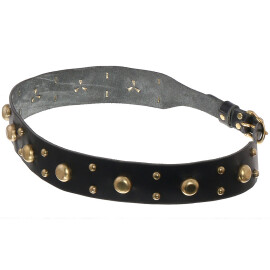 Leather Belt with Brass Studs