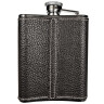 Hip flask with sewed leather