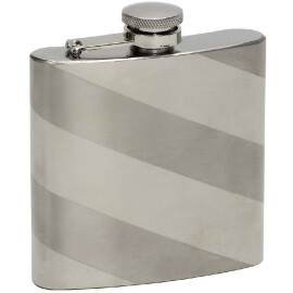 Hip flask with matte stripes
