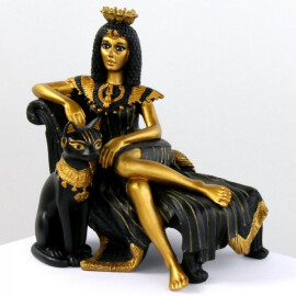 Kleopatra a Bastet, soška