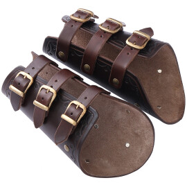 Leather bracers with buckles and rivets (pair)