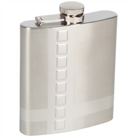 Hip flask with plastic squares
