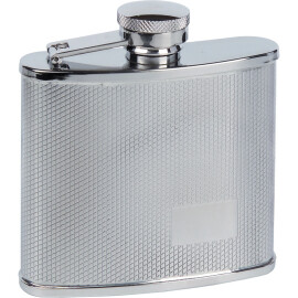 Hip flask with a rectangle for engraving
