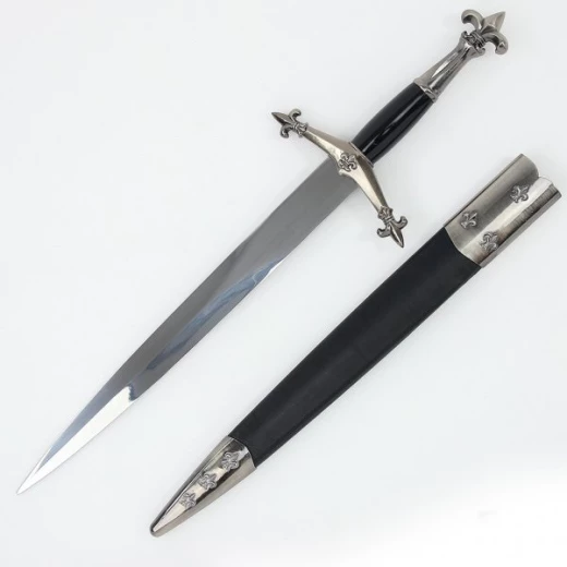 Krátký dekorativní meč zdobený liliemi