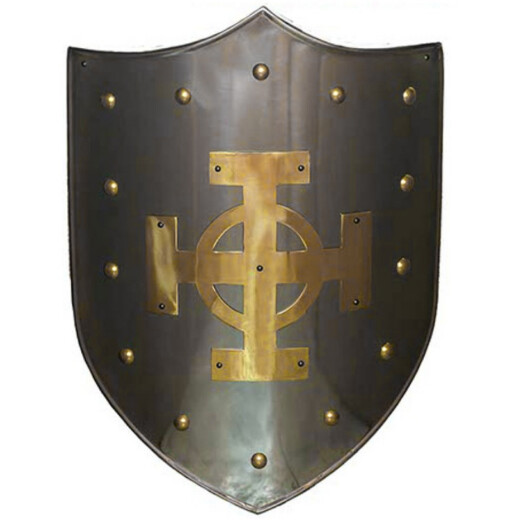 Shield with brass Celtic cross