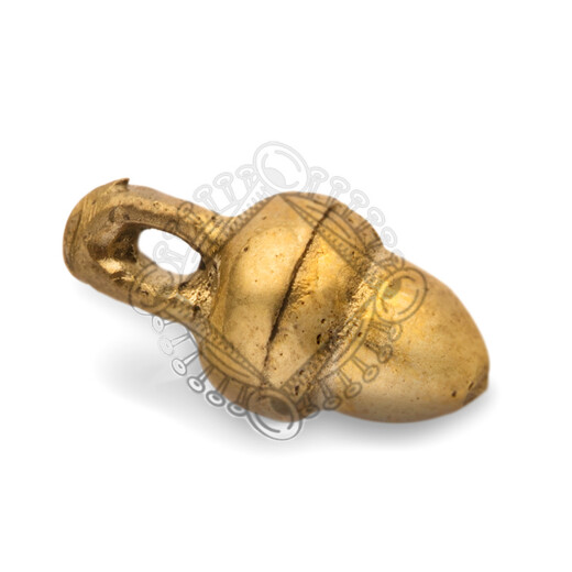Acorn-shaped brass buttons, 10 pcs