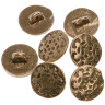 Brass button with flower pattern (1pc)