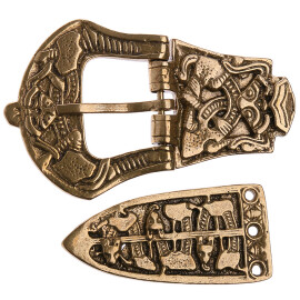 Viking Celtic Belt buckle with chape and strap end, Jellinge Style