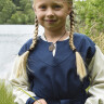 Dětské vikingské šaty Svala, modrá-přírodní