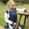 Children's Viking dress Svala, blue/natural