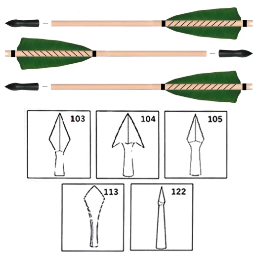 Středověký dřevěný šíp 32"