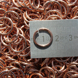 Chain mail rings, 1 kg-packet, round butted, rusting steel