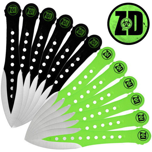 Throwing Knives Zombie Dead Black & Green 12 pcs.