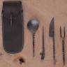 Handforged Cutlery Set with leather pouch