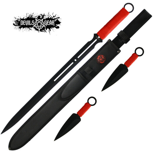 Devils Gear Sword with two kunai