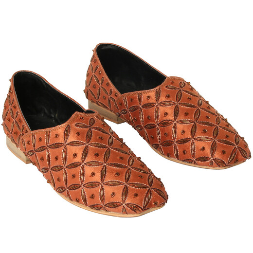Copper-colored shoes with decorations, Sale