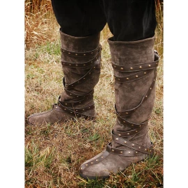 Knee High Leather Boots with Inner Lacing