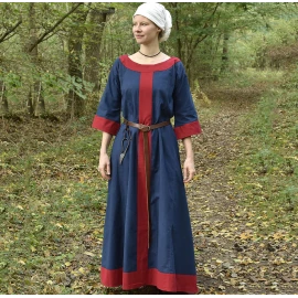 Ranně středověké šaty Isabel, modro-červená