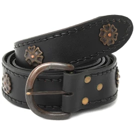 Opasek s mosazným kováním Templář