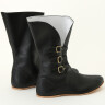 Leather boots with brass buckles