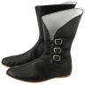 Leather boots with brass buckles