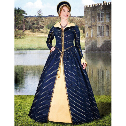 Late Renaissance Blue court dress with petticoat