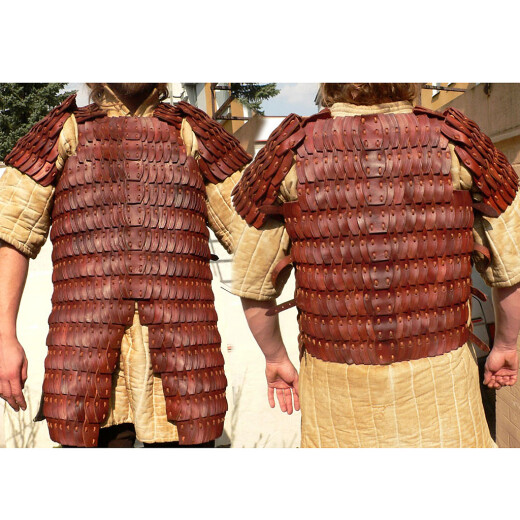 Lamellar armour from genuine leather
