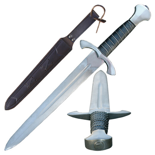 Gothic long dagger with scabbard