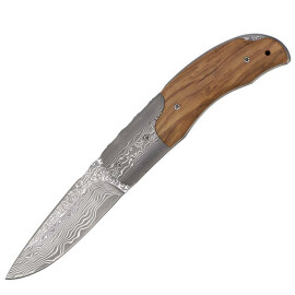 Damascus Pocket Knife with present box