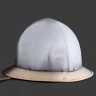 Kettle hat with short brass brim