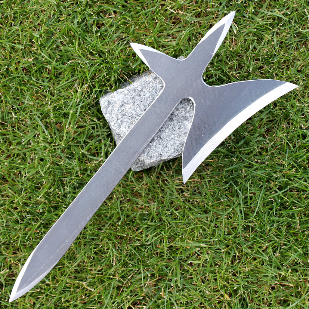 Blue Fantasy Ninja Warrior Sword 26 W/2 pcs Throwing Knife Set - Edge  Import