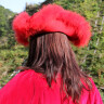 Tricorne hat with feather trim