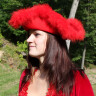 Tricorne hat with feather trim