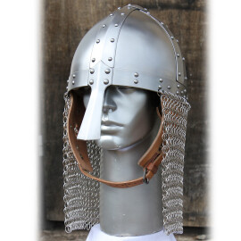 Conical nasal helmet with short aventail