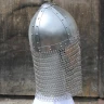 Conical nasal helmet with short aventail