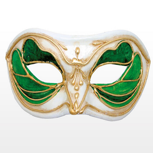 Venezianische Maske Colombina Monica verde bianco