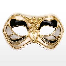 Venezianische Maske Colombina Monica nero bianco