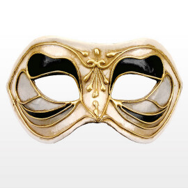 Venezianische Maske Colombina Monica nero bianco