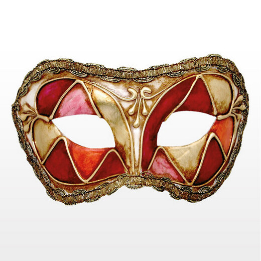 Venezianische Maske Colombina arlecchino rosso