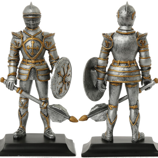 Medieval knight with mace and shield, figure
