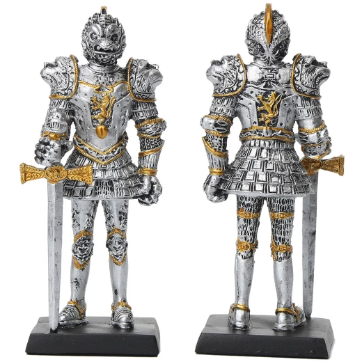 Medieval knight leaning on a sword