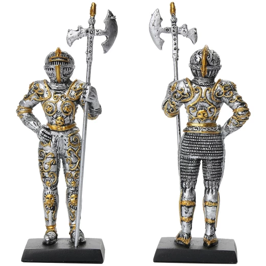 Knight with halberd in left hand