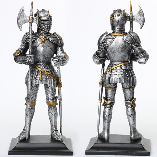 Resin Statue Knight with halberd and sword - Sale