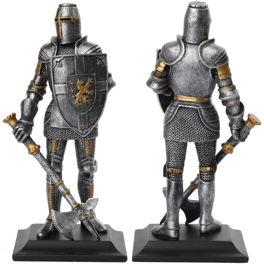 Statuette Ritter mit Schild und Axt