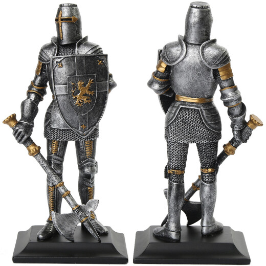 Resin Statue Knight with shield and axe