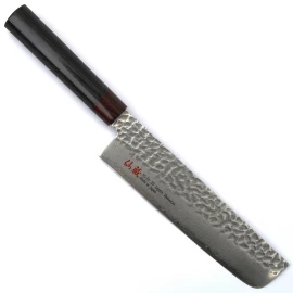 Japanisches Damastmesser Nakiri mit gehämmerten Klinge und edlem Holzgriff - Outlet