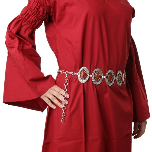 Kettengürtel „Felicita“ mit orangenen Steinen - 5 Stück